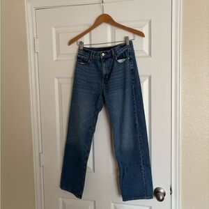 Ann Taylor Straight-Leg Jeans in Medium Blue Wash